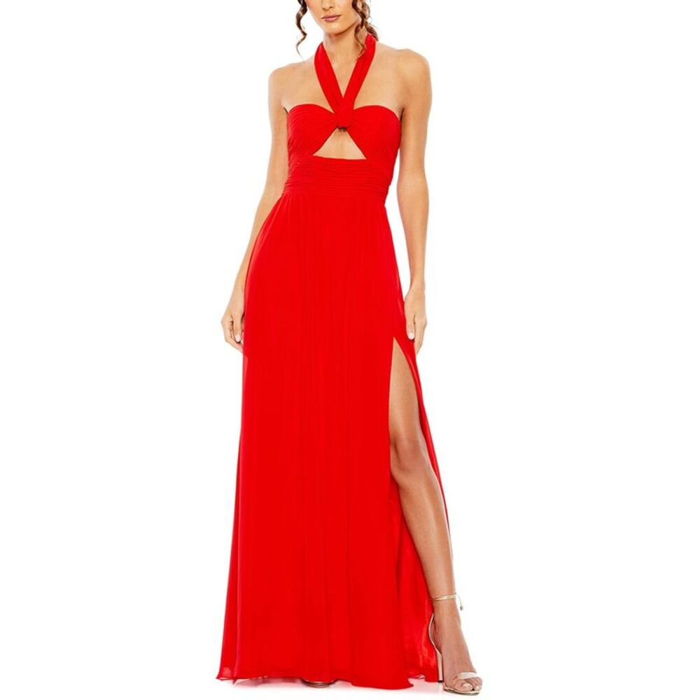 Mac Duggal Womens  Ruched Flowy Gown